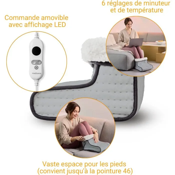 Medisana FW 120 Chauffe-pieds spacieux 6 températures Minuteur Polaire lavable polaire gris Medisana FW 120 Chauffe-pieds spacieux 6 températures Minuteur Polaire lavable polaire gris
