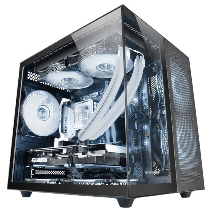 Mars Gaming Boîtier PC MicroATX Cube MCNOVAM Double Vitre Trempée Noire Mars Gaming Boîtier PC MicroATX Cube MCNOVAM Double Vitre Trempée Noire