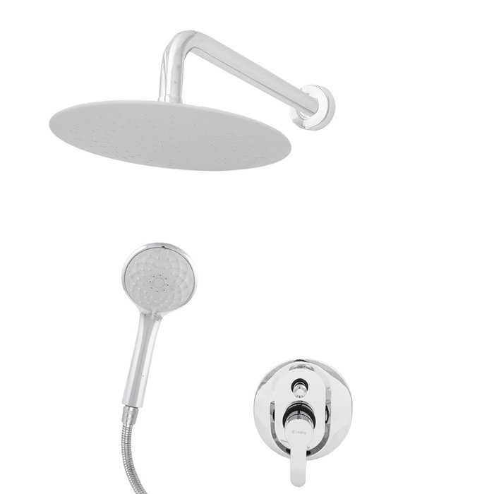 Ensemble de douche chromé monomando en laiton et zinc