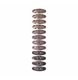 Brusi Set de 12 clips ovales fleurs marron