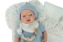 Muñecas Arias Poupée reborn réelle Aina 40 cm, corps en silicone, fille, avec table à langer et bavoir