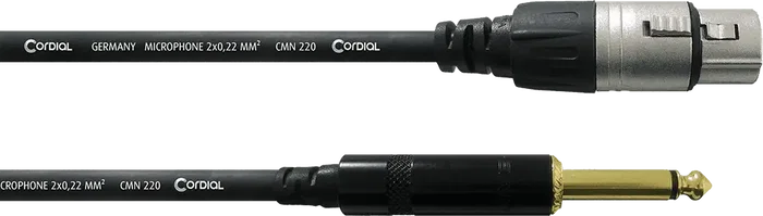 CORDIAL Câble Audio XLR / Jack Mono Femelle 10 m