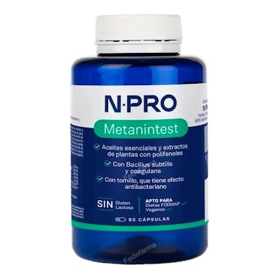 NPRO Metaintest 90 capsules - Complément alimentaire pour la santé intestinale, SIBO/IMO, probiotiques Bacillus, végan, sans gluten NPRO Metaintest 90 capsules - Complément alimentaire pour la santé intestinale, SIBO/IMO, probiotiques Bacillus, végan, sans gluten