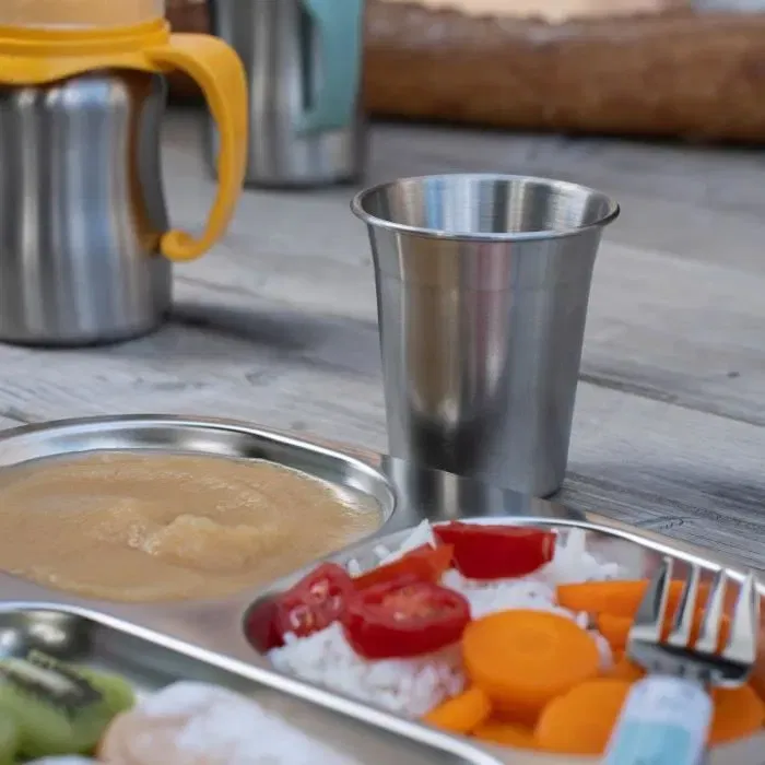 Thermobaby Gobelet en Inox pour Bébé Sans BPA - Ergonomique, Lavable Lave-Vaisselle - Réf. THERMOBABY - Dimensions 7.3x7.3x9.2 cm, Norme EN 14350