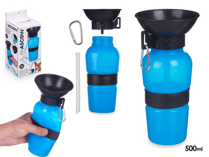 Mascow Bebedero Portable pour Mascotte 500ml Noir Bleu 11x26.5x11cm (Set de 12) Mascow Bebedero Portable pour Mascotte 500ml Noir Bleu 11x26.5x11cm (Set de 12)