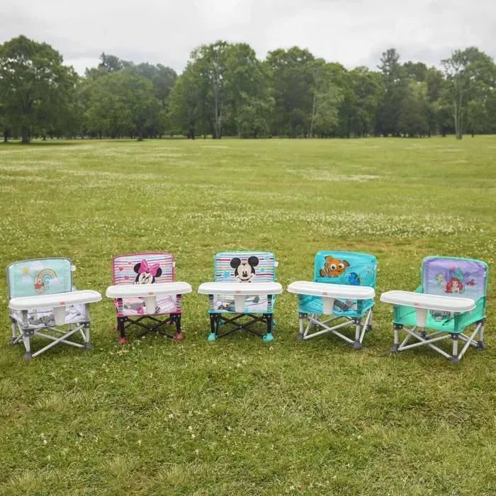 Disney Baby - Réhausseur de chaise pliable et nomade Pop 'N Sit pour enfant, avec plateau amovible et sac de transport - Modèle Mickey