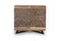 GINER Y COLOMER Buffet en Acacia et Métal Ton Naturel avec Détails Sculptés Main - 90x86x40 cm