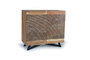 GINER Y COLOMER Buffet en Acacia et Métal Ton Naturel avec Détails Sculptés Main - 90x86x40 cm