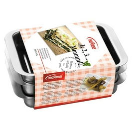 Plat à gratin Inoxibar Acier 18 x 13 cm (3 Unités)