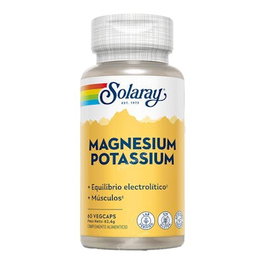 SOLARAY Magnésium Potassium 60 Gélules Végétales