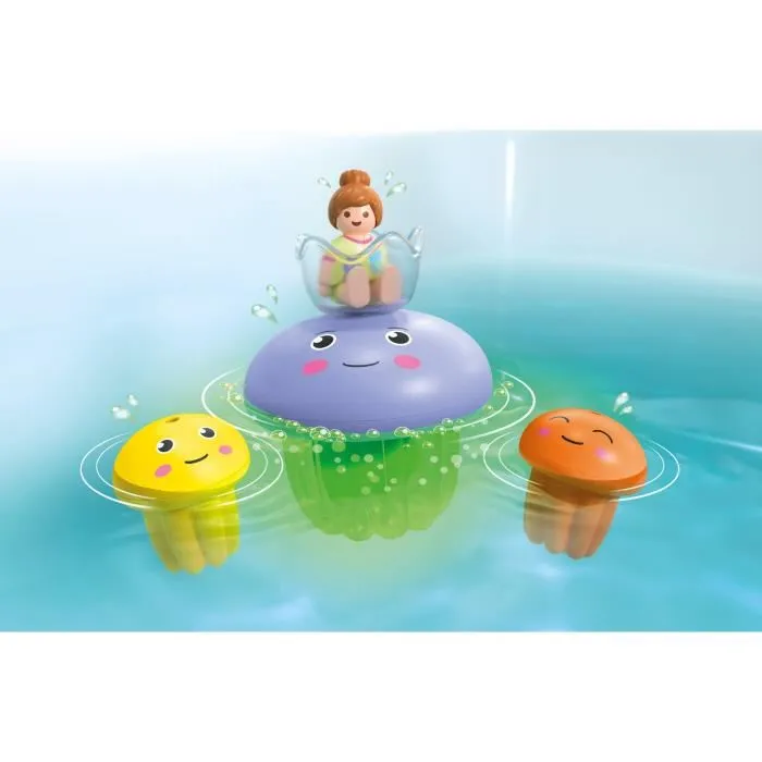 Playmobil 71439 Set Famille de Méduses AQUA Tinti pour le Baignoire - Jouet de Bain avec Gobelet et 3 Tablettes Parfumées - Enfant dès 12 mois