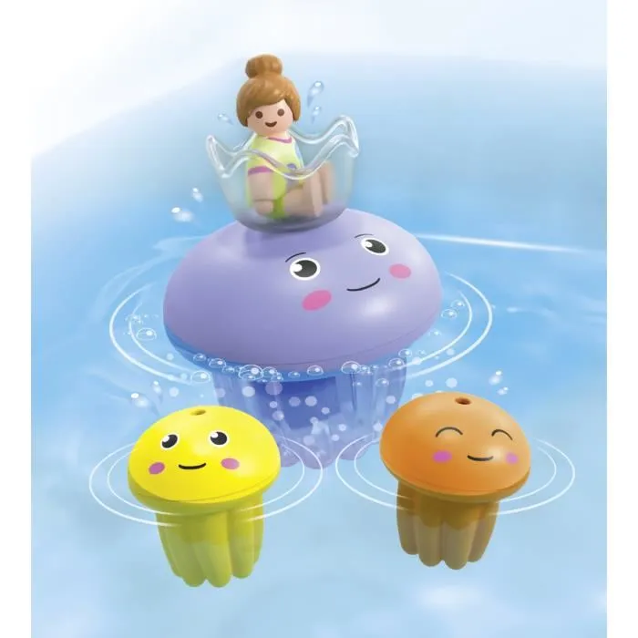 Playmobil 71439 Set Famille de Méduses AQUA Tinti pour le Baignoire - Jouet de Bain avec Gobelet et 3 Tablettes Parfumées - Enfant dès 12 mois