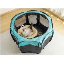 M Pets Enclos Octogonal Pliable pour Grands Chiens L (115 x 110 x 66 cm) - Noir, Imperméable, Intérieur/Extérieur, avec Porte Enroulable