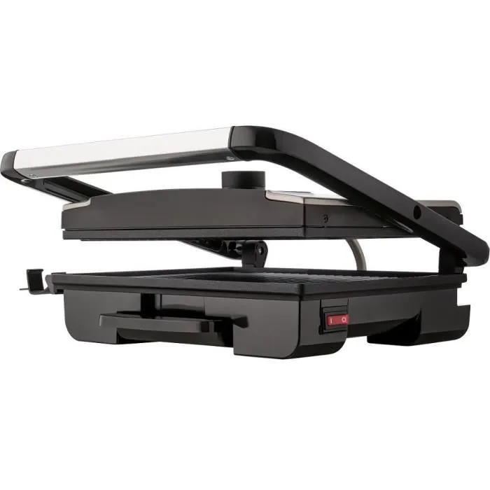 Sencor SBG 3710SS - Grill électrique antiadhésif de 29.8 x 26.8 cm, puissance 2000 W, 3 niveaux de température, avec bac d'égouttage amovible