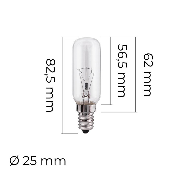 Ampoule incandescente tubulaire transparente 25 W E14