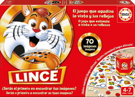 Educa - Jeu de société Lince 70 Images - Version espagnole et anglaise - Jouet éducatif pour enfants de 4 à在林 7 ans - 2 à 4 joueurs