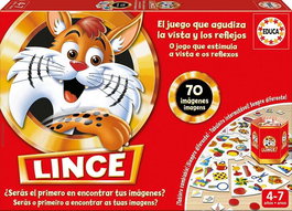 Educa - Jeu de société Lince 70 Images - Version espagnole et anglaise - Jouet éducatif pour enfants de 4 à在林 7 ans - 2 à 4 joueurs