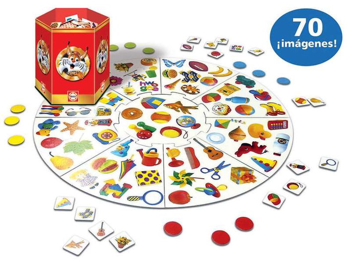 Educa - Jeu de société Lince 70 Images - Version espagnole et anglaise - Jouet éducatif pour enfants de 4 à在林 7 ans - 2 à 4 joueurs