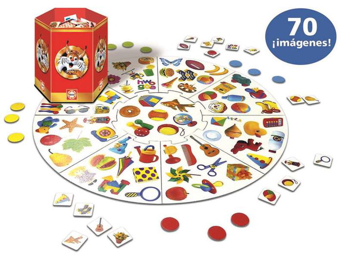 Educa - Jeu de société Lince 70 Images - Version espagnole et anglaise - Jouet éducatif pour enfants de 4 à在林 7 ans - 2 à 4 joueurs