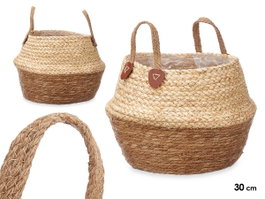 GIFTDECOR Panier pliable esparto et plastique 30cm