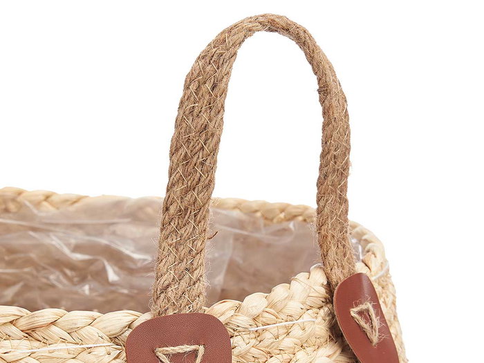 Giftdecor Panier Pliable avec Anses en Esparto Mélangé Naturel 30cm (Set de 6)