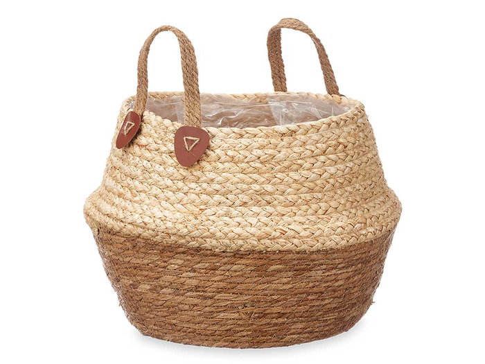 Giftdecor Panier Pliable avec Anses en Esparto Mélangé Naturel 30cm (Set de 6)