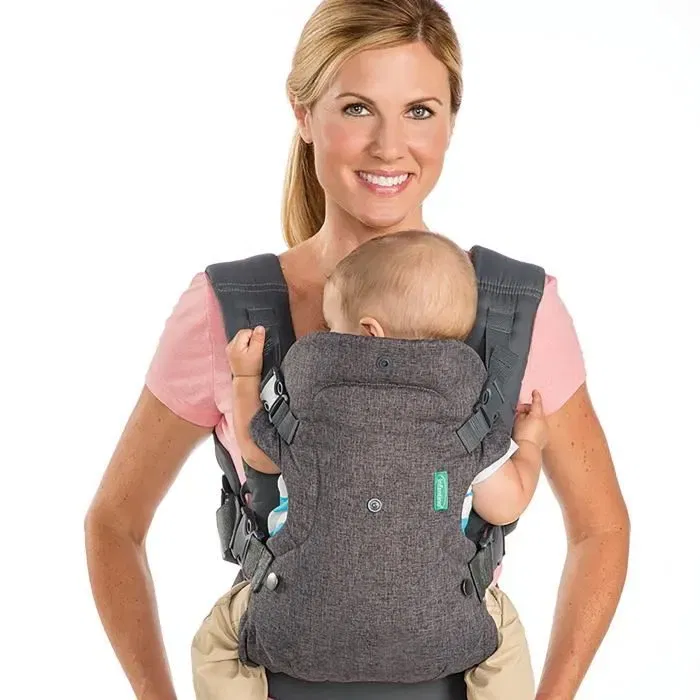 Infantino Porte-bébé Évolutif Flip Ergonomique 4 en 1 Gris - Polyester - De 3.6 à 14.5 kg