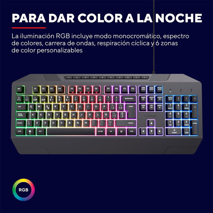 Clavier Trust 24998 Noir Espagnol Qwerty