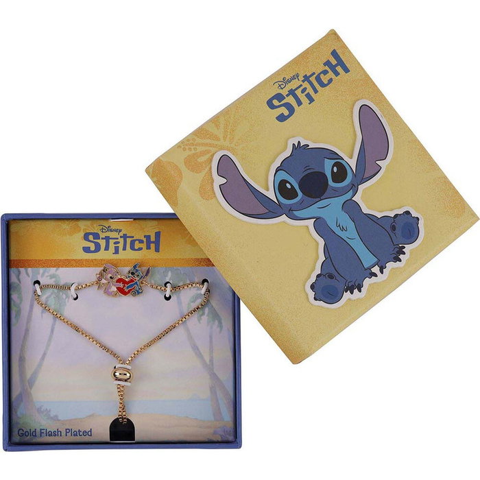Pulsera Angel & Stitch Disney Bracelet pour Femme en Laiton Rose avec Charms - PEERS HARDY