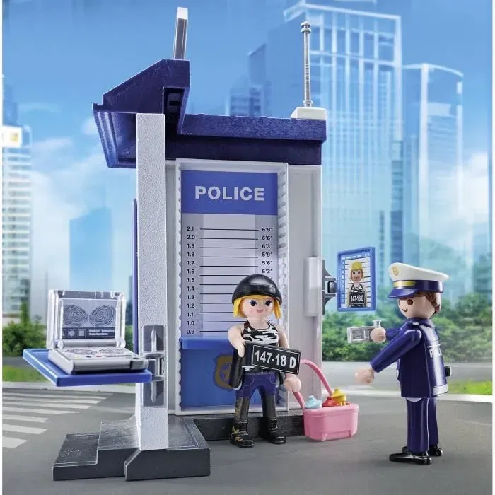 Playmobil 71733 - Salle d'interrogatoire de police avec relevé d'empreintes, Set Action Heroes, Les policiers, 38 pièces, Jouet à partir de 4 ans