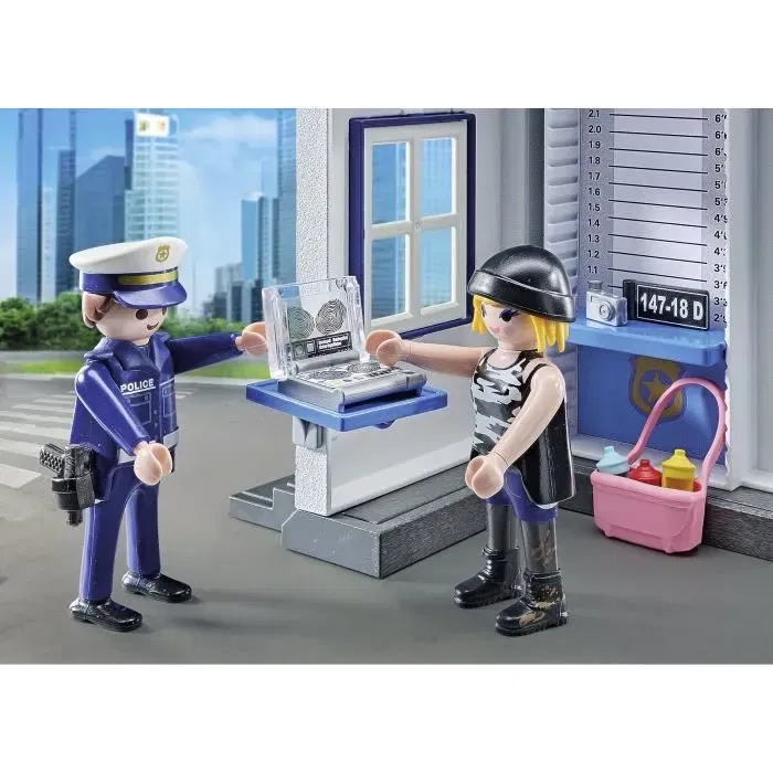Playmobil 71733 - Salle d'interrogatoire de police avec relevé d'empreintes, Set Action Heroes, Les policiers, 38 pièces, Jouet à partir de 4 ans