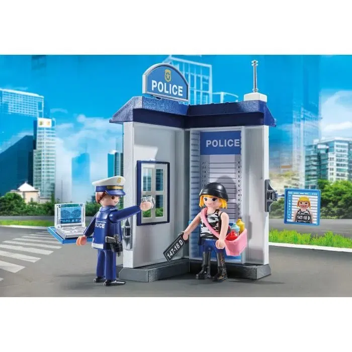 Playmobil 71733 - Salle d'interrogatoire de police avec relevé d'empreintes, Set Action Heroes, Les policiers, 38 pièces, Jouet à partir de 4 ans
