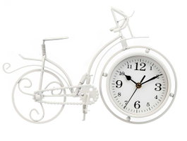 Giftdecor Horloge Forge Bicyclette Blanche 22,5 cm Métal (Set de 4)