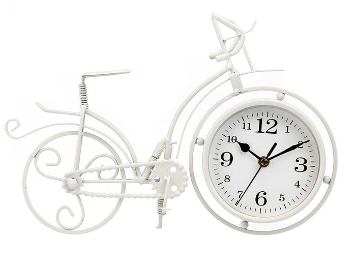 Giftdecor Horloge Forge Bicyclette Blanche 22,5 cm Métal (Set de 4) Giftdecor Horloge Forge Bicyclette Blanche 22,5 cm Métal (Set de 4)