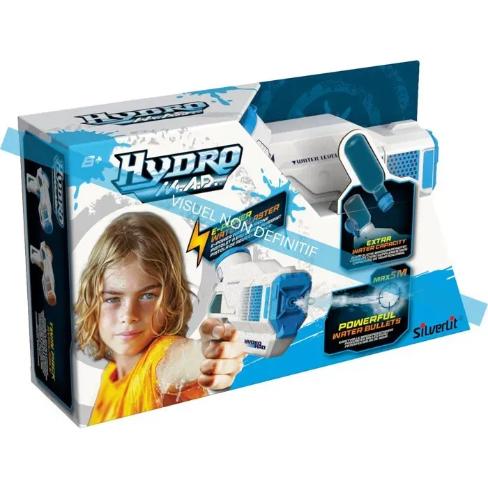 Silverlit HYDRO MAD MINI BLASTER - Pistolet à eau électronique avec réservoir de 100 ml et 200 ml, distance de tir 5 m, pour enfant dès 8 ans