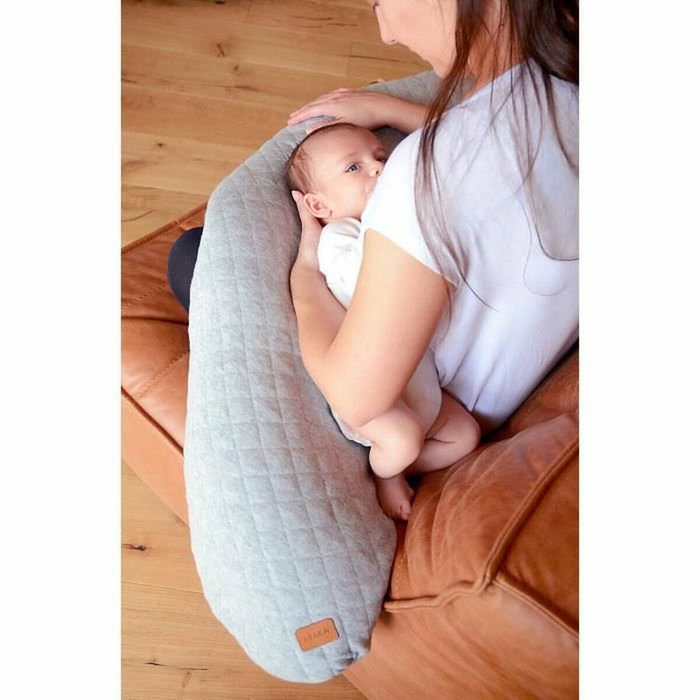 Béaba Big Flopsy Coussin d'allaitement et de maternité Fleur de coton Gris Chiné Béaba Big Flopsy Coussin d'allaitement et de maternité Fleur de coton Gris Chiné