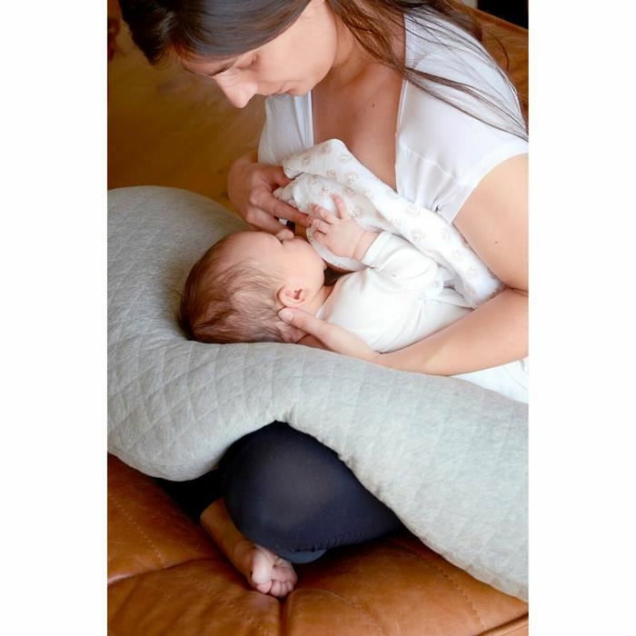 Béaba Big Flopsy Coussin d'allaitement et de maternité Fleur de coton Gris Chiné Béaba Big Flopsy Coussin d'allaitement et de maternité Fleur de coton Gris Chiné
