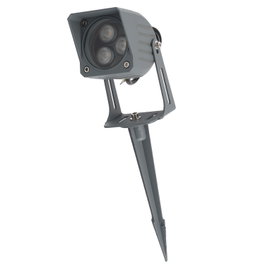 Projecteur LED 3W IP65 2700K avec piquet, Gris