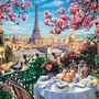 Schmidt Spiele - Puzzle Petit-déjeuner à Paris 1000 Pièces - Dès 12 ans - Paysage détaillé pour la détente