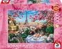 Schmidt Spiele - Puzzle Petit-déjeuner à Paris 1000 Pièces - Dès 12 ans - Paysage détaillé pour la détente