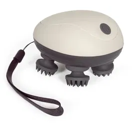 Livoo DOS202 Masseur de tête et cuir chevelu électrique portable, 96 picots, 4 têtes de massage, 3 modes, étanche IPX4, autonomie 2h, couleur gris foncé