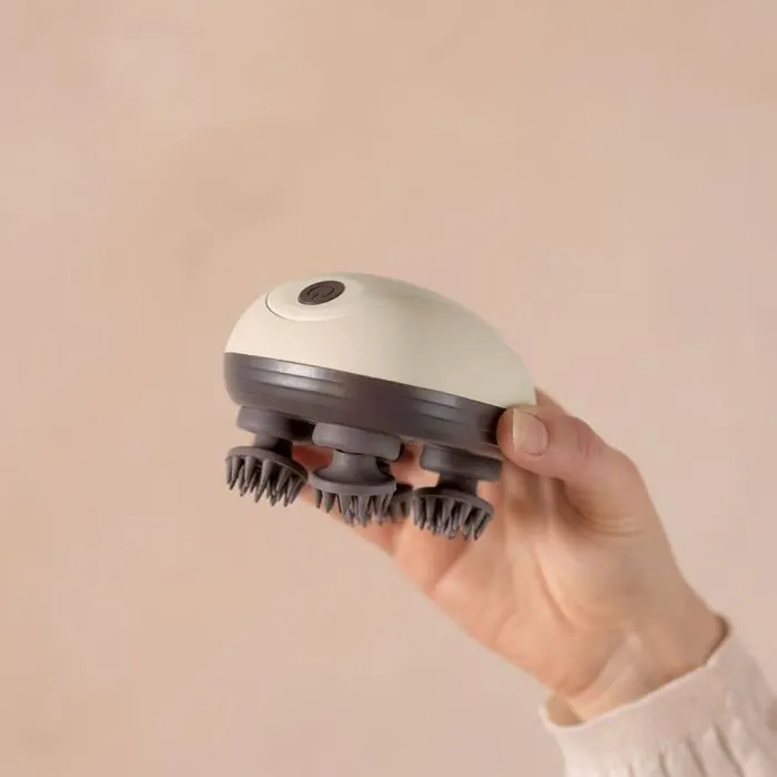 Livoo DOS202 Masseur de tête et cuir chevelu électrique portable, 96 picots, 4 têtes de massage, 3 modes, étanche IPX4, autonomie 2h, couleur gris foncé