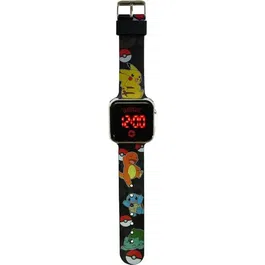 Kids Licensing Montre enfant LED Pokemon POK4322 - Affichage LED, heure/date, fond d'écran interchangeable - Rouge, mouvement Quartz - Pile incluse