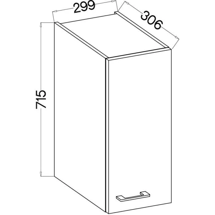 MODENA - Meuble haut de cuisine 2 portes - 30 x 31 x 72 cm - Chêne artisanal et Noir mat - Rangement optimisé