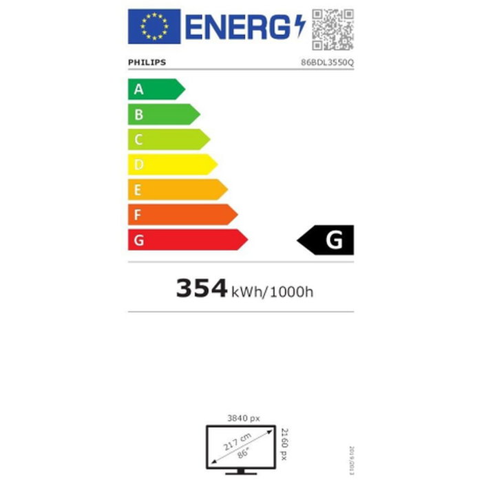 Moniteur Videowall Philips 86BDL3511Q/00 4K 4K Ultra HD 86" 86" Moniteur Videowall Philips 86BDL3511Q/00 4K 4K Ultra HD 86" 86"