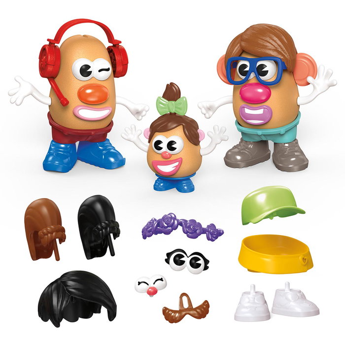 Playskool Potato Head Crea Tu Familia F9408 - Jeu de construction créatif avec 2 corps adultes, 1 bébé et 41 accessoires - Famille Mr. Potato Head - À partir de 2 ans