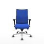 Piqueras Y Crespo Chaise de bureau Albacete bleu avec mécanisme synchrone et base aluminium