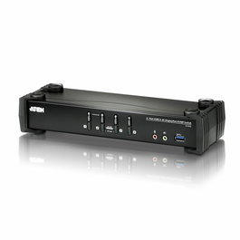 Aten CS1924 - Commutateur KVMP DisplayPort 4K 4 ports USB 3.0 avec câbles inclus (audio, DisplayPort, USB)