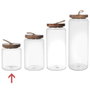 Home Deco Factory Bocal en verre borosilicate avec couvercle en acacia 55 cl