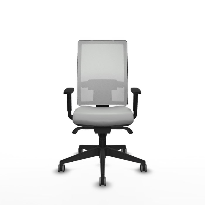PIQUERAS Y CRESPO Chaise de bureau Horna gris clair et blanc avec mécanisme synchrone